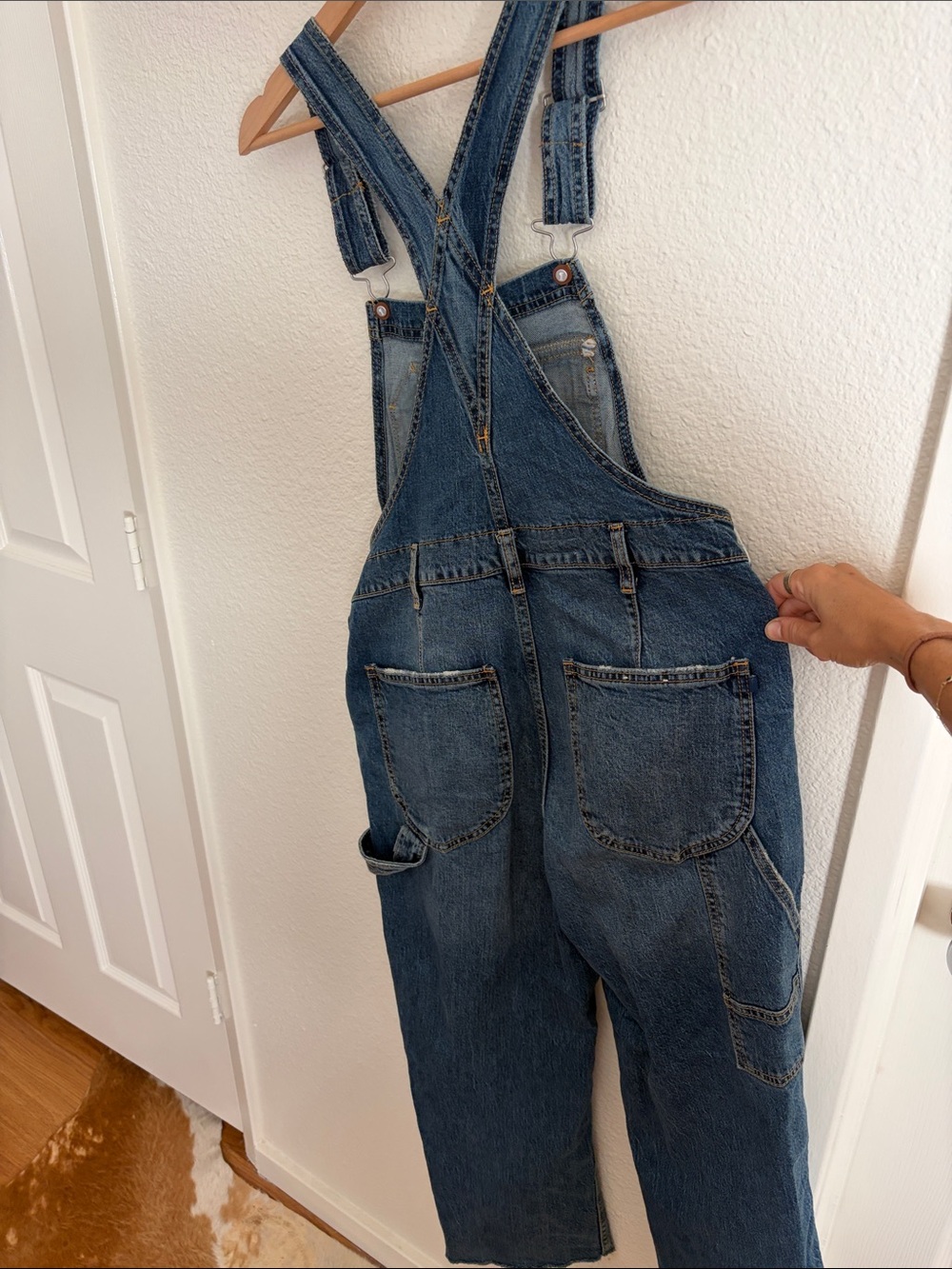 Pilcro The Lex Overall Distressed Blue Denim Women's Overalls - Picture 7 of 7